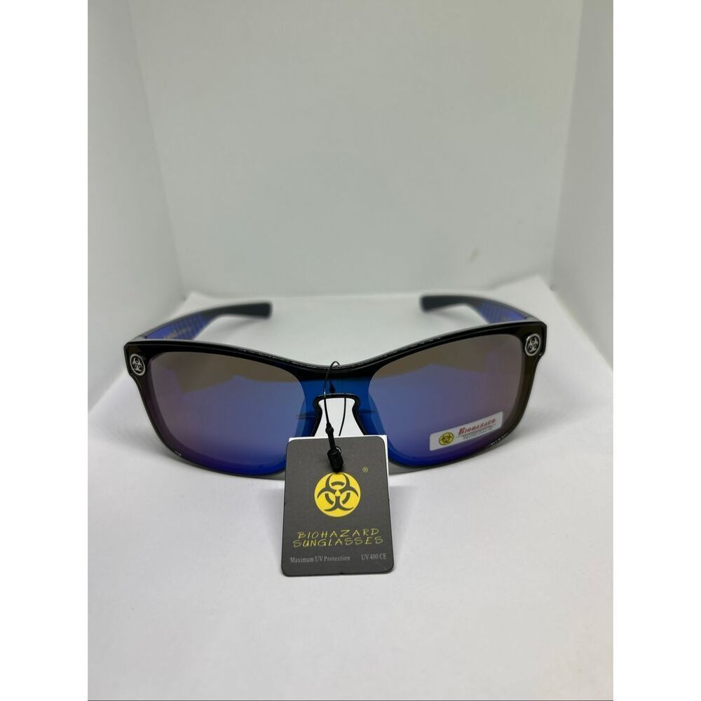 Biohazard Mirrored Lens UV400 Sunglasses - Picture 3 of 3